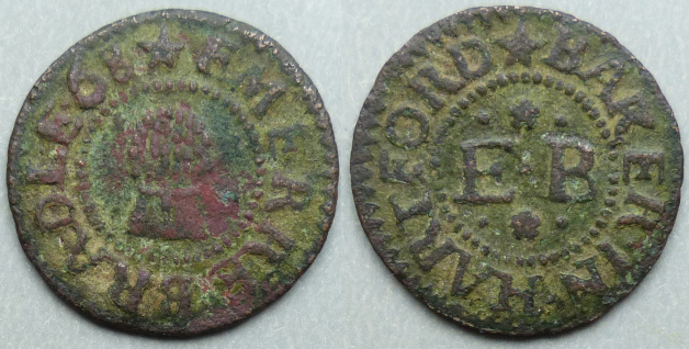 Hertford, Emmerre Bradle 1668 farthing